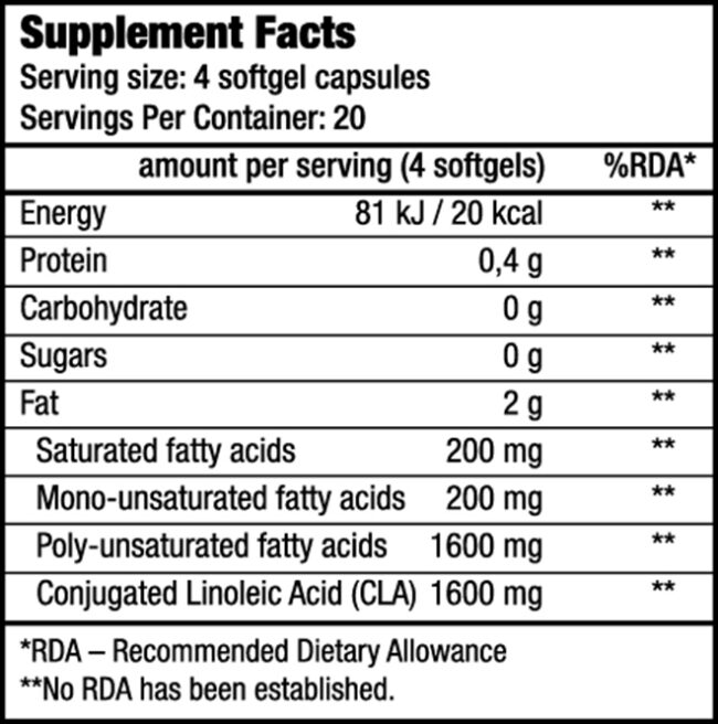 CLA 400 80 softgels (BIOTECH USA) - Image 2
